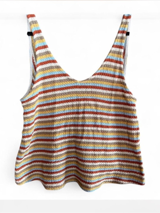 Altar'd State Tops - Altar’d State Striped Knit Tank Top Twist Back Boho Multicolor Festival Summer L